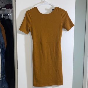 Mustard bodycon dress